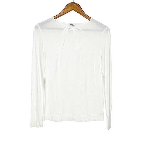 Akris Punto Long-Sleeve Modal Stretch Top Cream Size Medium - Picture 1 of 7